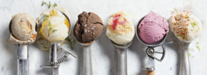 6 colorful ice cream scoops